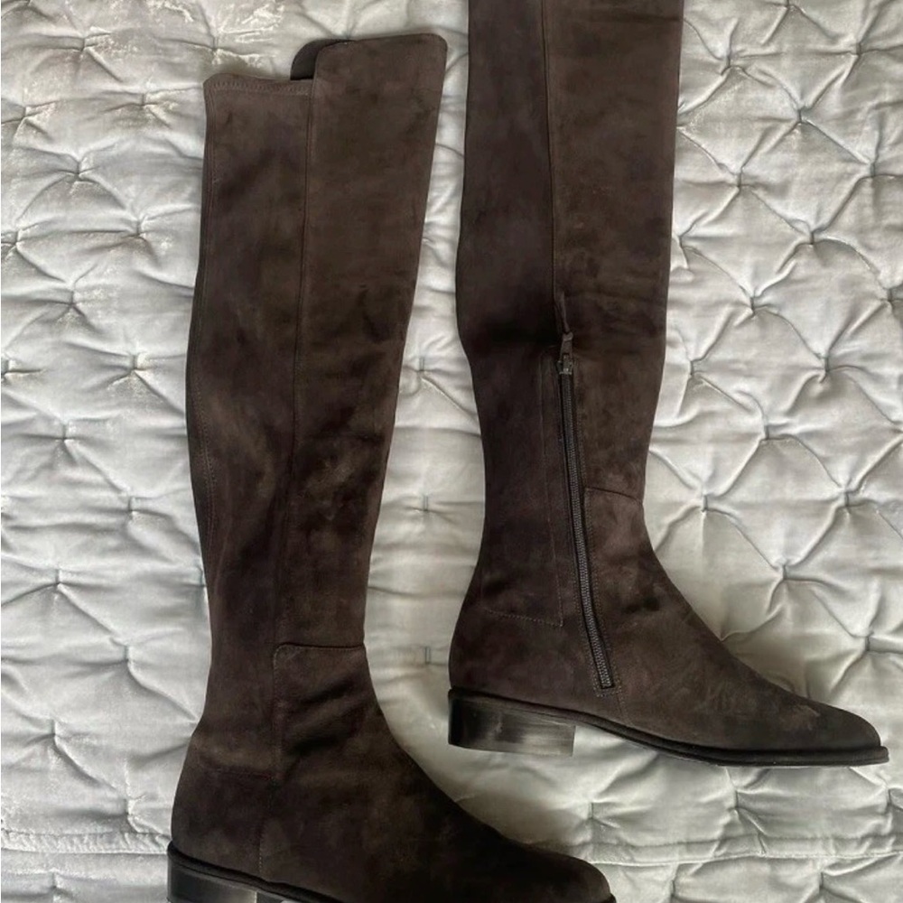 Stuart Weitzman Dark Brown Suede Over-the-Knee Boots